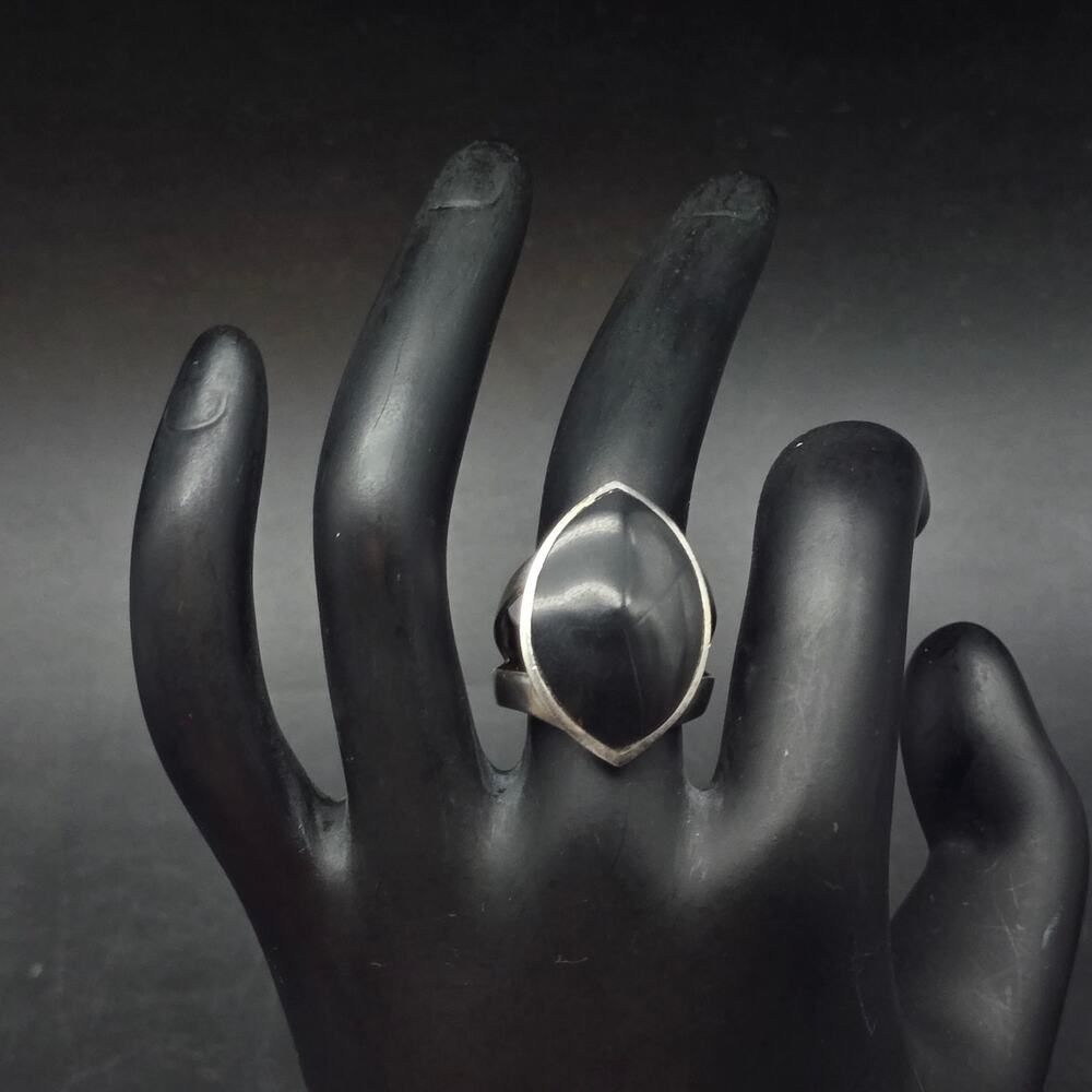 MWS Sterling Silver Onyx Ring Size 6.5 925